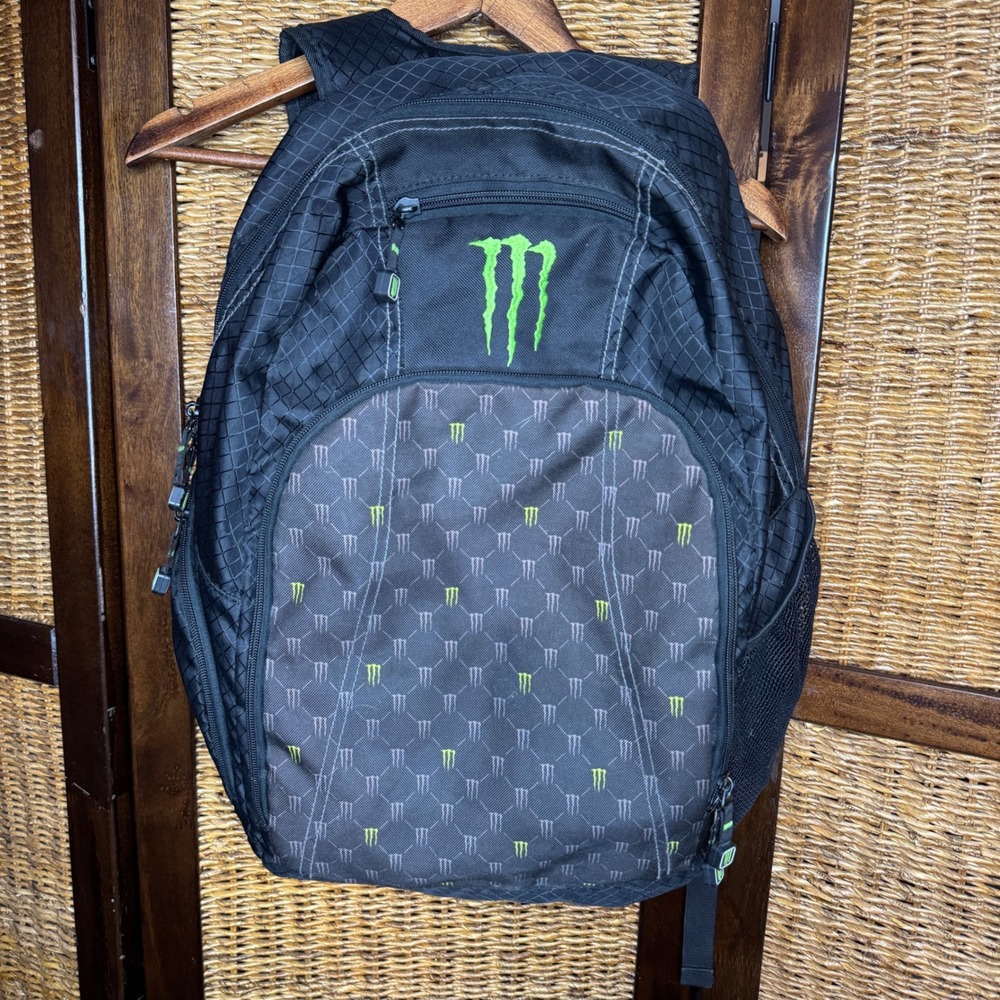 Y2K Monster Energy Backpack Promotional Laptop BackPack Skater Punk Gym Bag